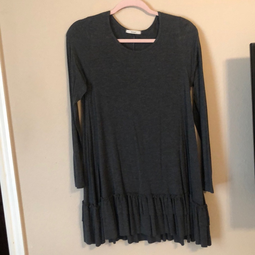 Grey Long Sleeve Blouse